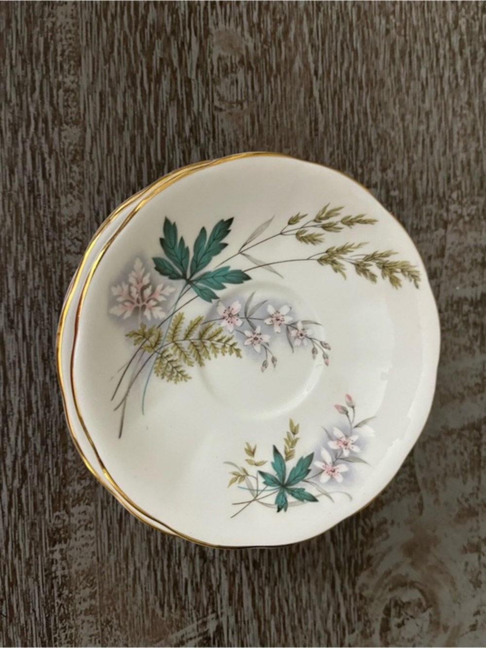 Vintage Queen Anne "Louise" bone china tea saucer set of 6